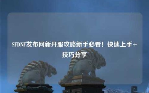 SFDNF发布网新开服攻略新手必看!快速上手+技巧分享✨